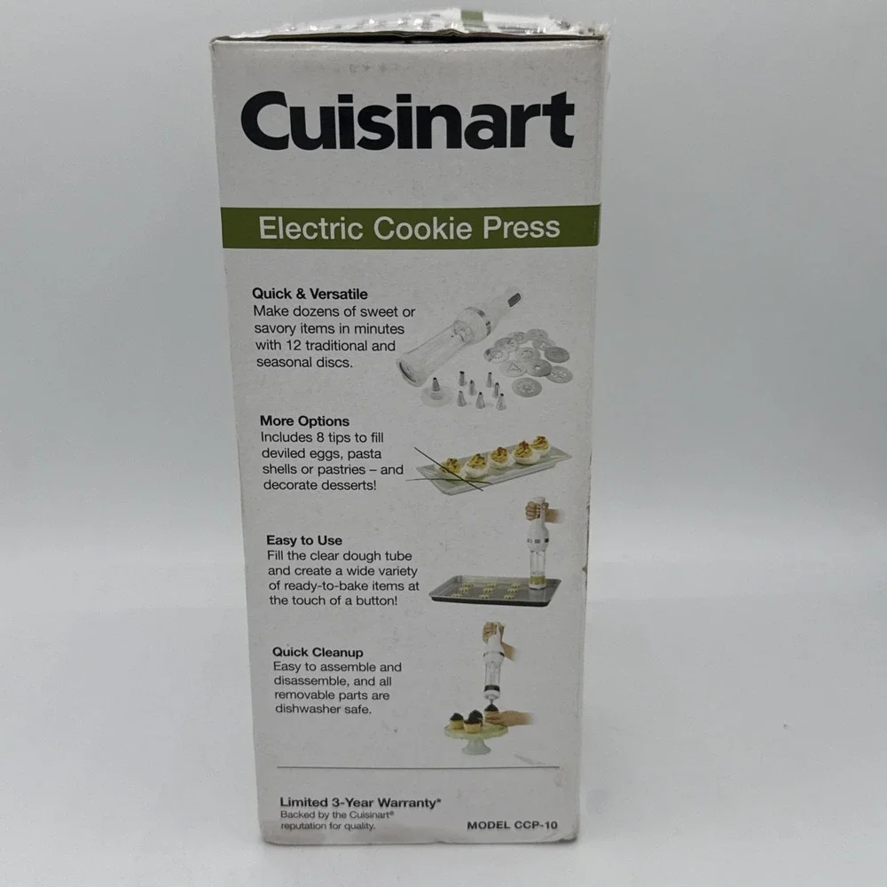 Cuisinart Electric Cookie Press Set CCP-10 New In Box